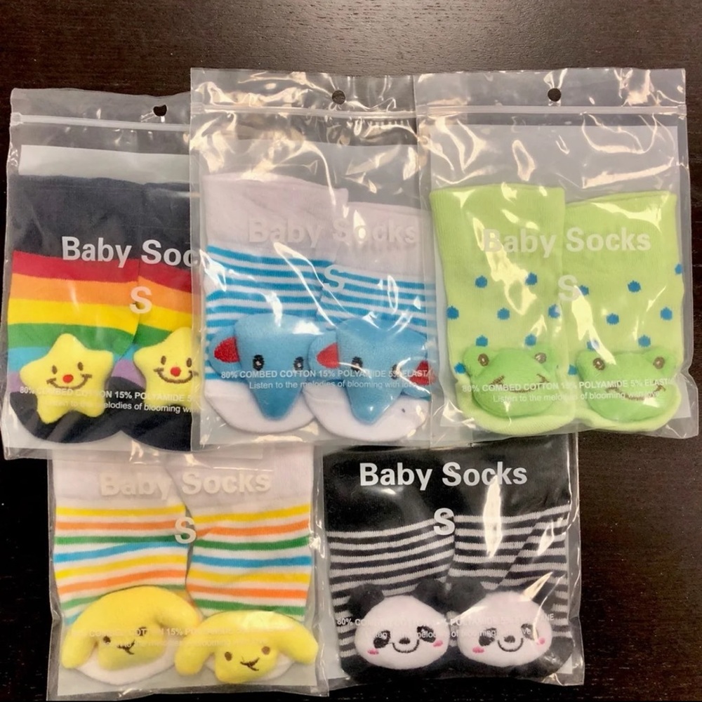 5 pairs Baby toddler anti-slip socks